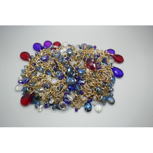 916 - A very large multi-coloured stone statement necklace, 1250g