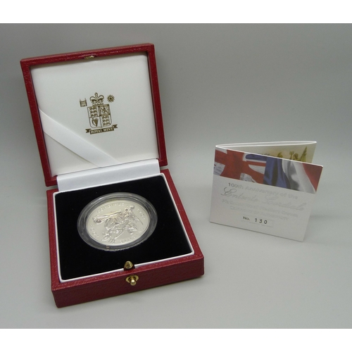 962A - A Royal Mint 100th Anniversary of the Entente Cordiale Platinum Proof Piedfort Crown, No. 130, .9995... 