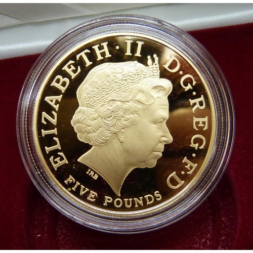 962B - A Royal Mint 100th Anniversary of the Entente Cordiale Gold Proof Crown, No. 0637, 22ct gold, 39.94g... 