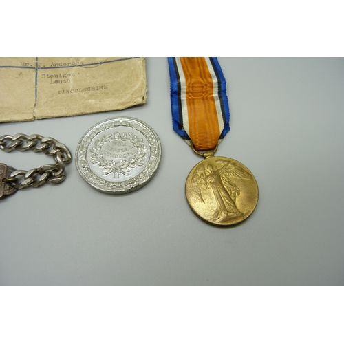 993 - A WWI Victory Medal to 7730 Pte. J. Anderson R.S. Fus., with original postage envelope, an Attendanc... 