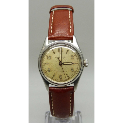 995 - A Rolex Oyster wristwatch, 1945, 30mm case, (with service receipt for full service at a cost of £540... 