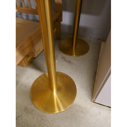 1568 - A pair of bar tables with gold bases