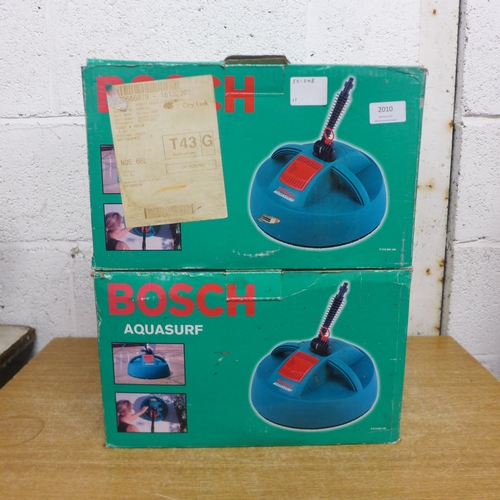 2010 - Two Bosch Aquasurf patio cleaner attachments, both boxed