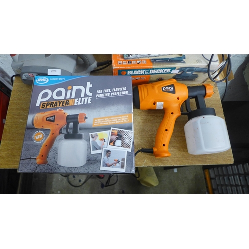 2078 - A Black & Decker KA175 sheet sander, Performance Power PP1800 power plane, JML electric fence spraye... 