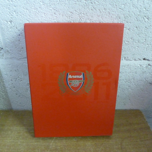 2081 - 8 Items of Arsenal memorabilia including scarf, year books, badges, etc.