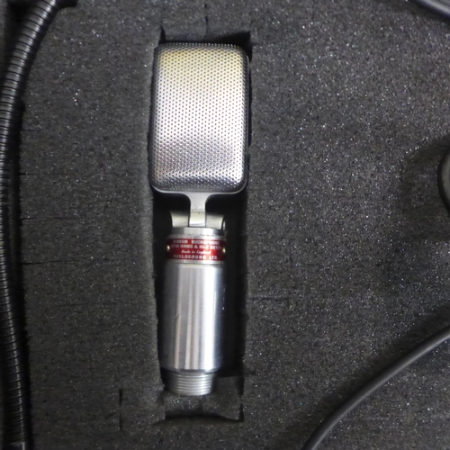 2104 - A Reslosound 30/50 OHMS microphone in aluminium case