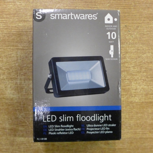 2125 - 3 Smartwares LED slim external 10w floodlights (Sealed)