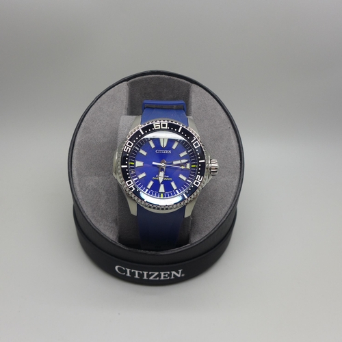 2132 - A men's Citizen blue Eco-Drive Pro Master diver's wristwatch with blue polyurethane strap * this lot... 