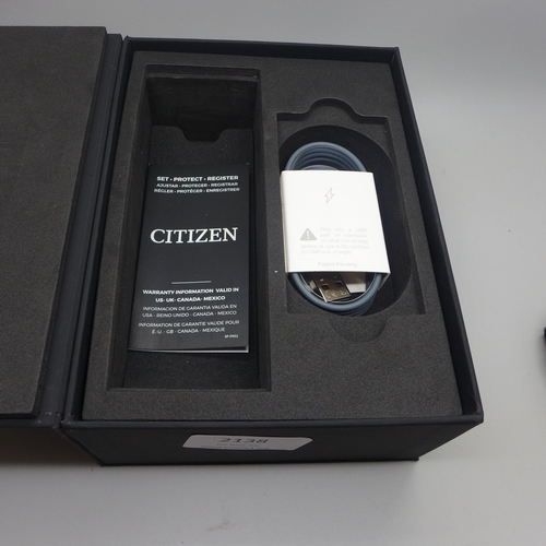 2138 - A Citizen CZ Smart black Gen 1 silicone strap smart watch * this lot is subject to VAT