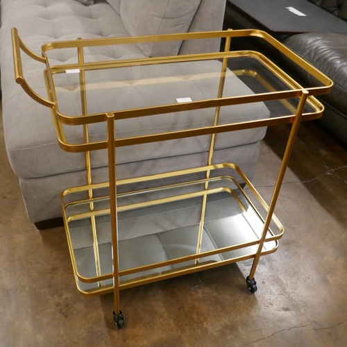 1396 - A gold mirrored drinks trolley