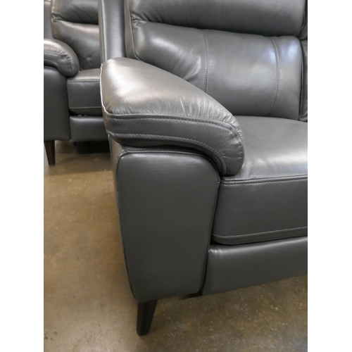 1429 - Grace Grey Leather 2 Seater Power Recliner, original RRP £774.99 + VAT * This is lot is subject to V... 