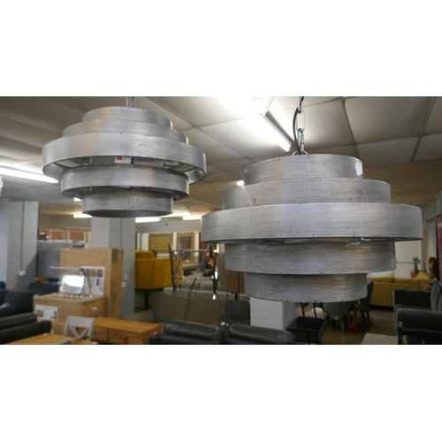 1444 - A pair of steel retro ceiling pendants