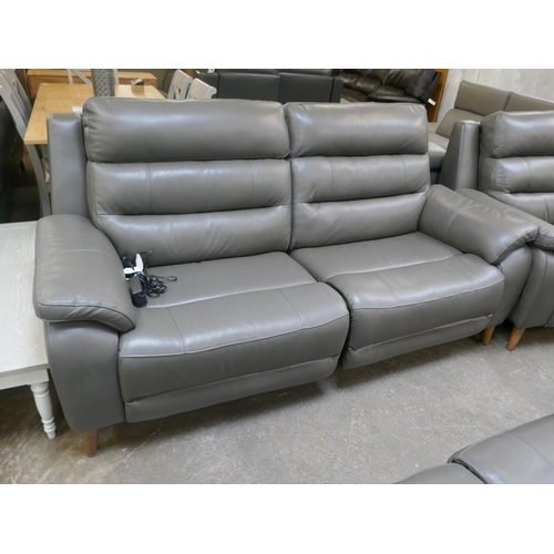 1449 - Ava Leather 2.5 Seater Storm Grey Sofa, original RRP £983.33 + VAT * This is lot is subject to VAT