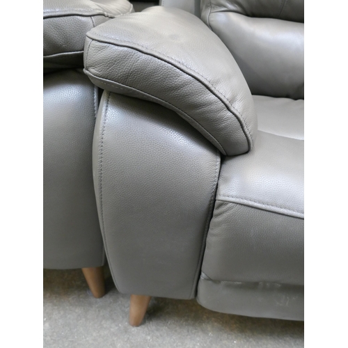 1449 - Ava Leather 2.5 Seater Storm Grey Sofa, original RRP £983.33 + VAT * This is lot is subject to VAT