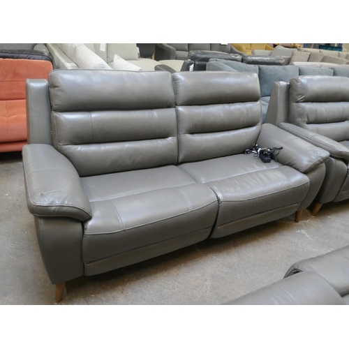 1451 - Ava Leather 2.5 Seater Storm Grey Sofa, original RRP £983.33 + VAT * This is lot is subject to VAT