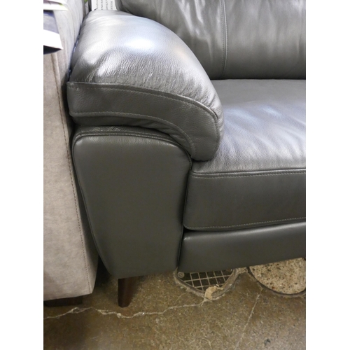 1456 - Grace Grey Leather 2.5 Seater Power Recliner, original RRP £874.99 + VAT * This is lot is subject to... 