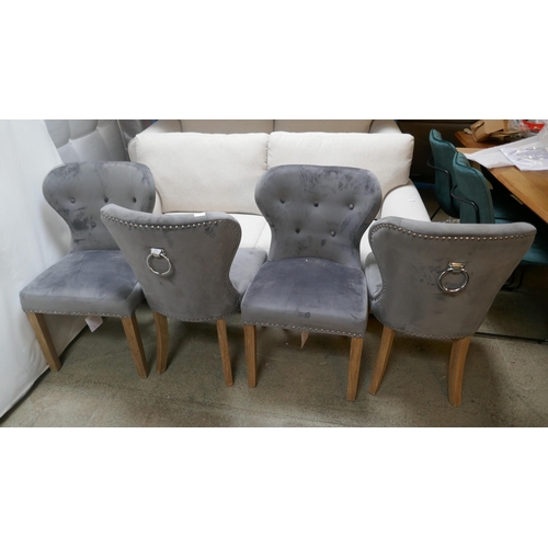 1504 - A set of four grey Arlo dining chairs *This lot is subject to VAT