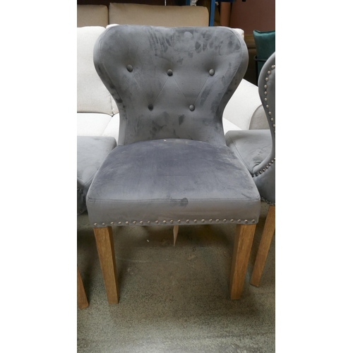 1504 - A set of four grey Arlo dining chairs *This lot is subject to VAT