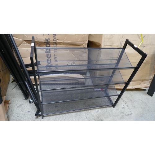 1539 - Two clothes rails and a shoe rack