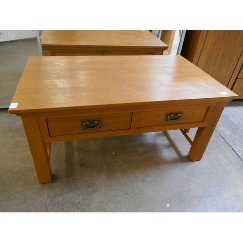 1545 - An Oak two drawer coffee table