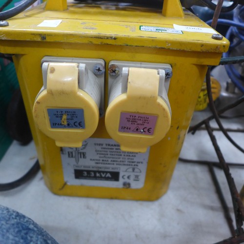 2066 - Elite 3.3kva transformer, Dewalt DW236-LX 110v and extension reel - Ext reel failed electrical safet... 