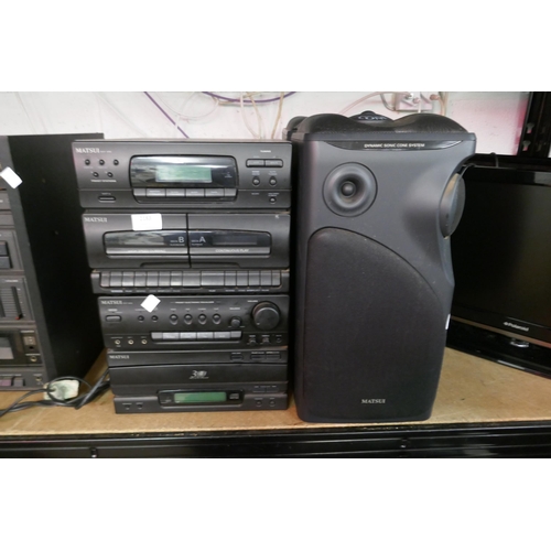 2183 - A Matsui MHF 3000 hi-fi system with MHF3000 am fm digital tuner, tape deck, electronic equaliser and... 