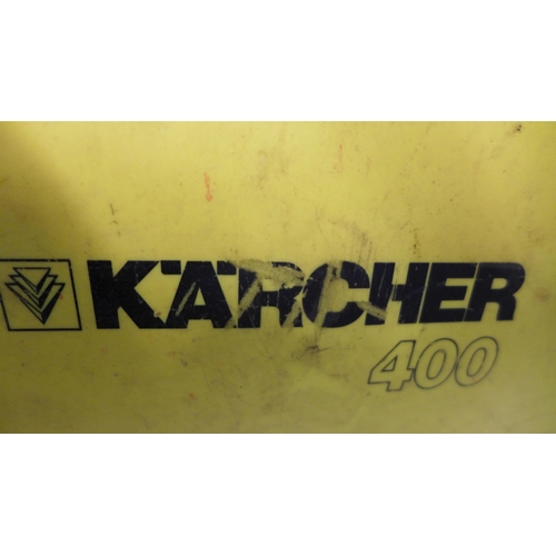 2349 - Two Karcher jet washers:- Karcher 400 with hose and lance, and Karcher 580 with hose and lance