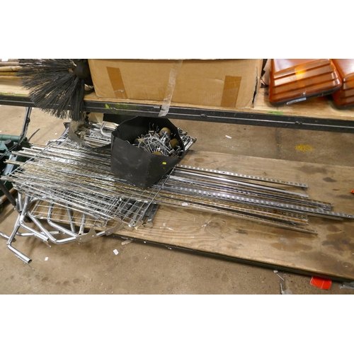 2466 - A large quantity of stainless steel racking and fixings