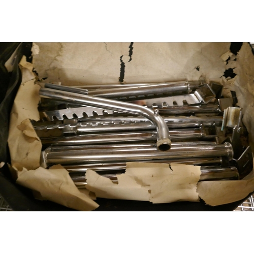 2466 - A large quantity of stainless steel racking and fixings