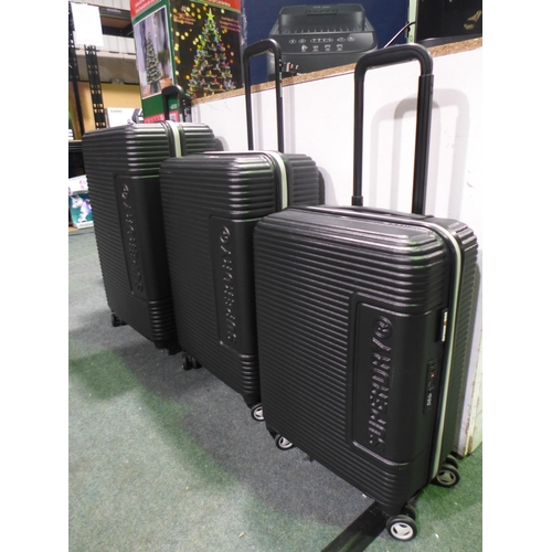 3073 - Superdry 3pc Luggage Set (one missing a wheel) Original RRP £149.99 + VAT  (316-306) *This lot is su... 