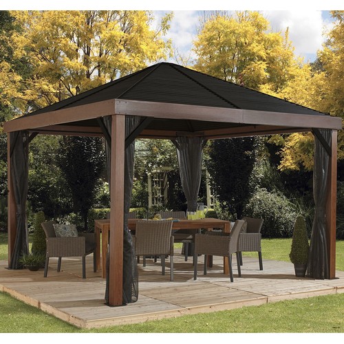 1526 - Sojag Valencia 12X12 Wood Look Gazebo, Original RRP £1333.33 + VAT -  (4196-20) *This lot is subject... 