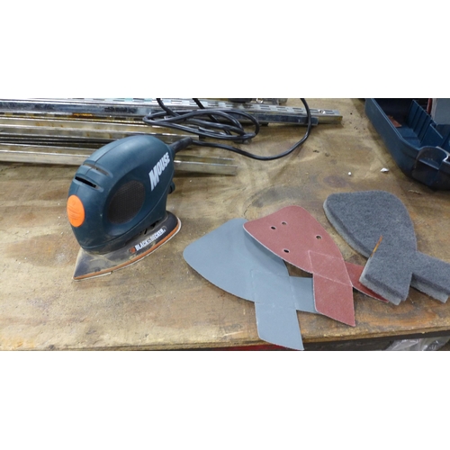 2469 - A Black and Decker mouse palm sander (model:- DN150K) - in case