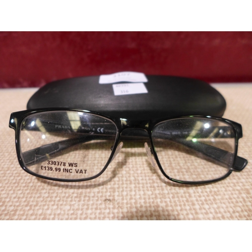 3107 - Prada Black Metal Glasses - Model Ps 50Gv 1Ab101 F/F , Original RRP £125.84 + VAT  (316-200) *This l... 