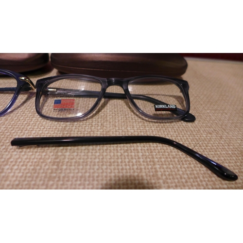 3111 - Aspinal Blue Plastic Glasses - Model L535 01 52X16, Kirkland Signature Chandler Cryny Glasses - Both... 