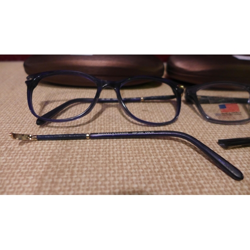 3111 - Aspinal Blue Plastic Glasses - Model L535 01 52X16, Kirkland Signature Chandler Cryny Glasses - Both... 