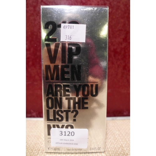 3120 - Carolina Hererra 212 Vip Men 100Ml Aftershave  (316-236) *This lot is subject to VAT