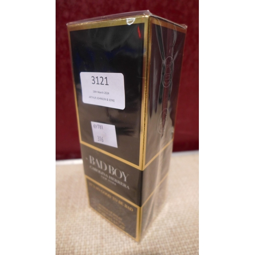 3121 - Carolina Herrera Bad Boy 100ml  (316-261) *This lot is subject to VAT