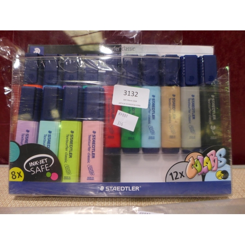 3132 - Staedtler Highlighter, Duracell AAA Optimum Batteries - Both Incomplete    (316-334,341) *This lot i... 