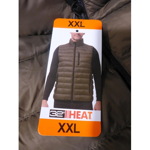 3140 - Quantity of men's 32° Heat dark olive bodywarmers, mainly size XXL * this lot is subject to VAT