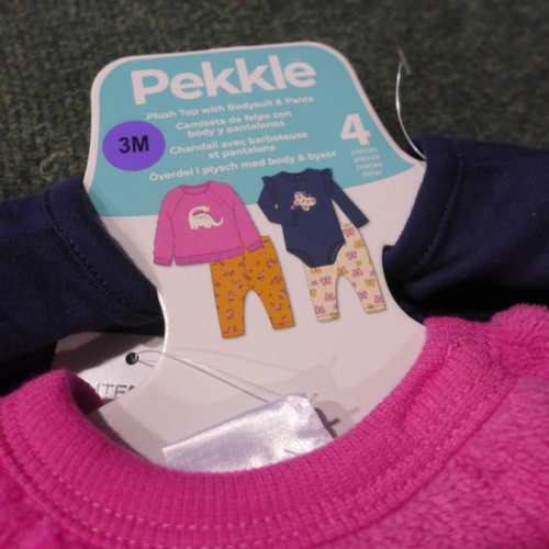 3147 - Assorted four-piece baby clothing sets by Peckle, mixed sizes (3m-18m) * this lot is subject to VAT