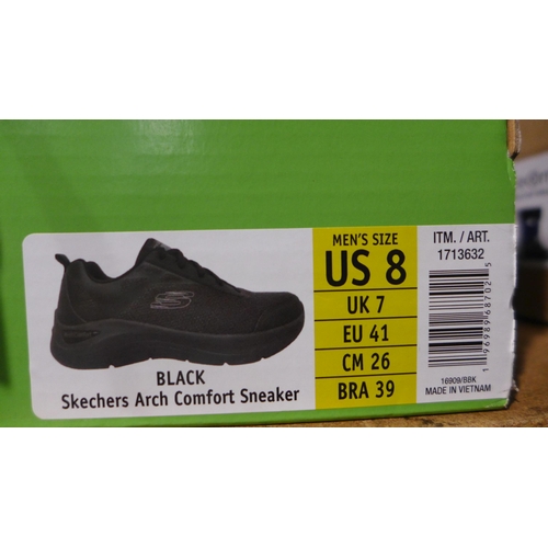 3178 - Men's black arch-support Skechers - UK size 7 * this lot is subject to VAT