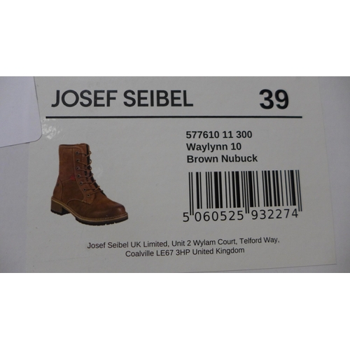 3181 - Ladies Josef Seibel brown Nubuck boots - size Euro 39 * This lot is subject to VAT