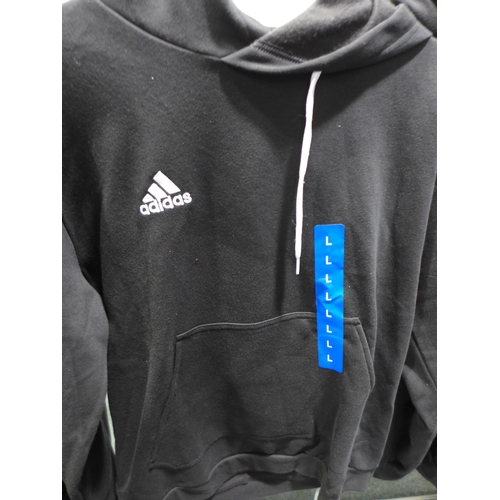 3231 - Four men's black Adidas hoodies - sizes L and XL * This lot is subject to VAT