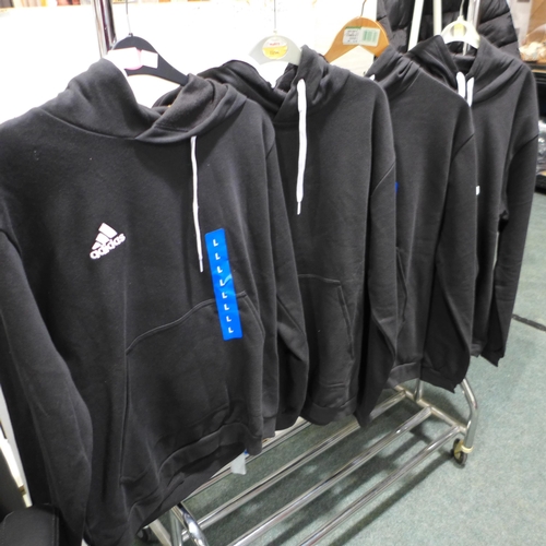 3231 - Four men's black Adidas hoodies - sizes L and XL * This lot is subject to VAT