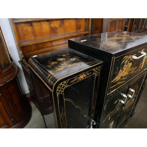 108 - An Art Deco black Japanned cocktail cabinet