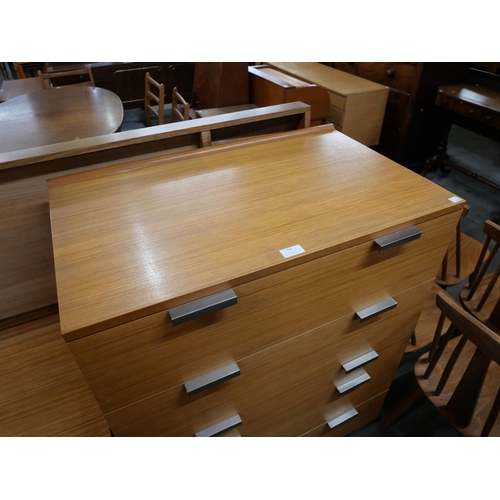 62 - A Stag Fineline teak chest of drawers, designed by John & Sylvia Reid