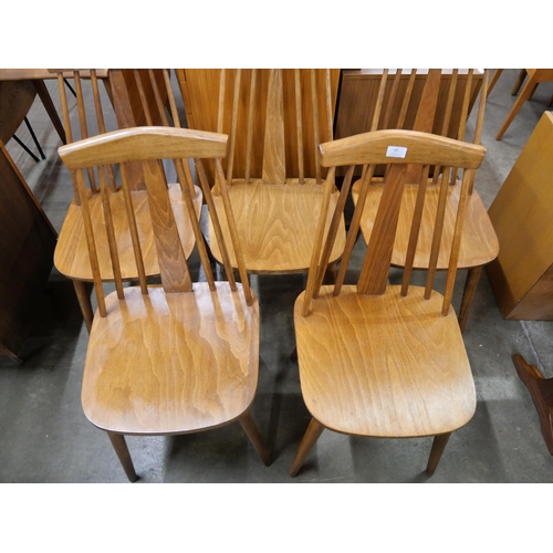 69 - A set of five Scandinavian beech kitchen chairs