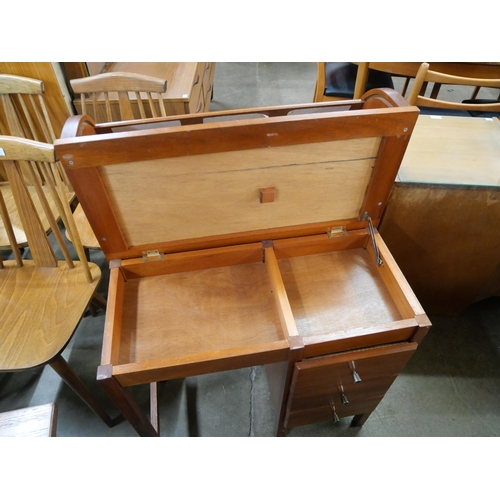 72 - A beech child's tambour top desk