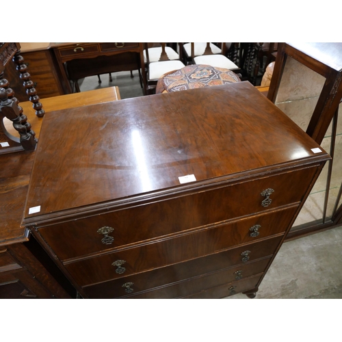 91 - A walnut chest of drawers