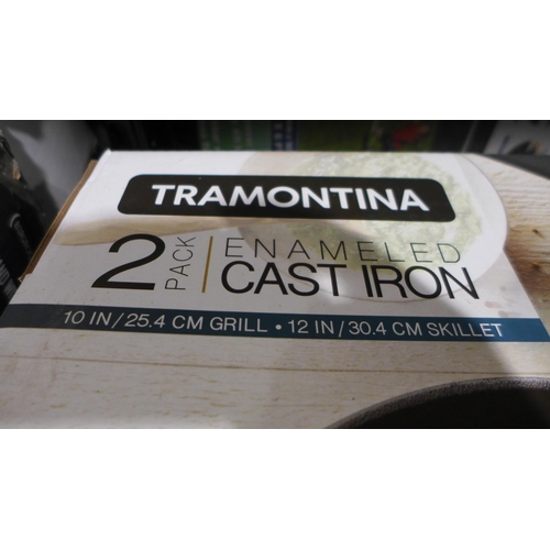 3279 - Tramontina Cast Iron Grill & Skillet  (315-464) *This lot is subject to VAT